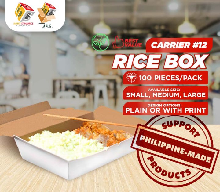 Paper Rice Box Takeout Box Paper Meal Box Carrier12 Non-Greaseproof ...