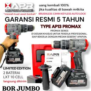 APR Bor baterai AP13 PROMAX 13mm Jumbo untuk bor besi kayu beton sekrup