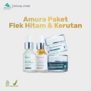 Amura Paket Pelembab Cerahkan & Mengencangkan Kulit - Retinol Serum & Night Cream