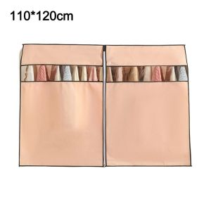PLLEWY Thickened Zipper Clothes Dust Cover Non-woven Waterproof Floor-standing Coat Hanger Cover Simple Large Capacity Clothing Hanging Organizer for Bedroom