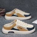 2025 Canvas Half Shoes for Men Low Cut Slip On Shoes Loafers For Men Casual Shoes Fashion Half Slippers For Men 39-45. 