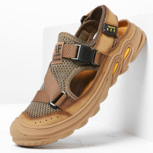 COD 100% Kulit Sandal Hiking Gunung Pria Touring Sendal Cowok Sepatu Trekking Outdoor Adventure Dewasa 133