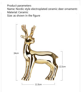 Pajangan Meja Rusa Hiasan Dinding Nordic Ceramic Deer Gold / Silver Ornaments