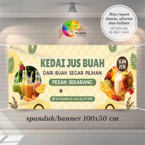 Cetak Spanduk Banner kedai jus buah sejak