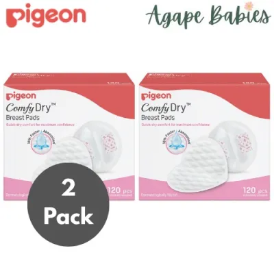 [2-Pk] Pigeon ComfyDry Breast Pads 120s Per Box(Total 120pcsx2=240pcs)