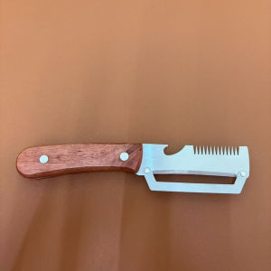 Thickened version Multifunctional Stainless Steel Peeler Wooden Handle Vegetable Bottle Opener Tool