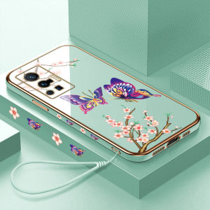 Ốp Điện Thoại Di Động Cho Vivo X70 Pro 5G/Y12A Y20SG Y20 Y20i Y20S Y12S Y20 2021/Y17 Y15 Y12 1902/Y19 /Y20SG Y20S Y20 Y20 2021 Y20i Y12A Y12SColorful Ốp Họa Tiết VIỀN BƯỚM Hoạt Hình Mạ vỏ Điện Thoại Ốp Điện Thoại Di Động Mềm Mạ Sang Trọng