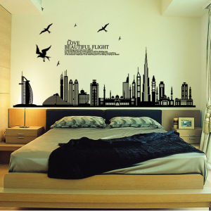 Eva Luvgreen Wallsticker Siluet Pemandangan Kota Dubai Ukuran XL/ Stiker Dinding/ Stiker Tembok/ Wallpaper Sticker/ Wall Paper Sticker/ Wall Sticker Dinding/ Wall Stiker Dinding/ Stiker Dinding Kamar Tidur/ Stiker Dinding Ruang Tamu JM7280