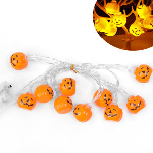 Halloween LED String Lights 1.5M 10 LEDs Horror Pumpkin Skull Ghost Eyeball Lights for Home Bar Halloween Party Decor Supplies