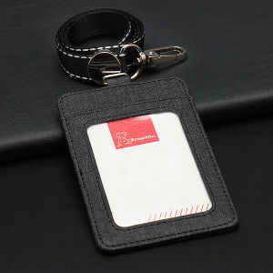 Work Card Holder Employee Badge Hanging Neck ID Bus Student School Meal Cards Protective Cover with Lanyard Office Equipment