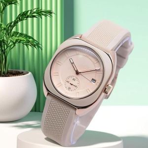 Promo !!! Jam Tangan Wanita Fosll Terbaru - Tanggal Aktif - Tali Rubber Elegant