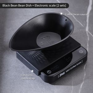 BINCOO Coffee Scale Dish Set ABS Coffee Bean Weighing Tray Coffee Sealing Tube Coffee Mini Scale Set Specialized Hand Brewed Espresso Machine Accessories