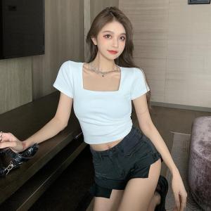 LEONNA - LAURA BLOUSE CROP TOP KATUN STRETCH WANITA KOREAN STYLE KEKINIAN
