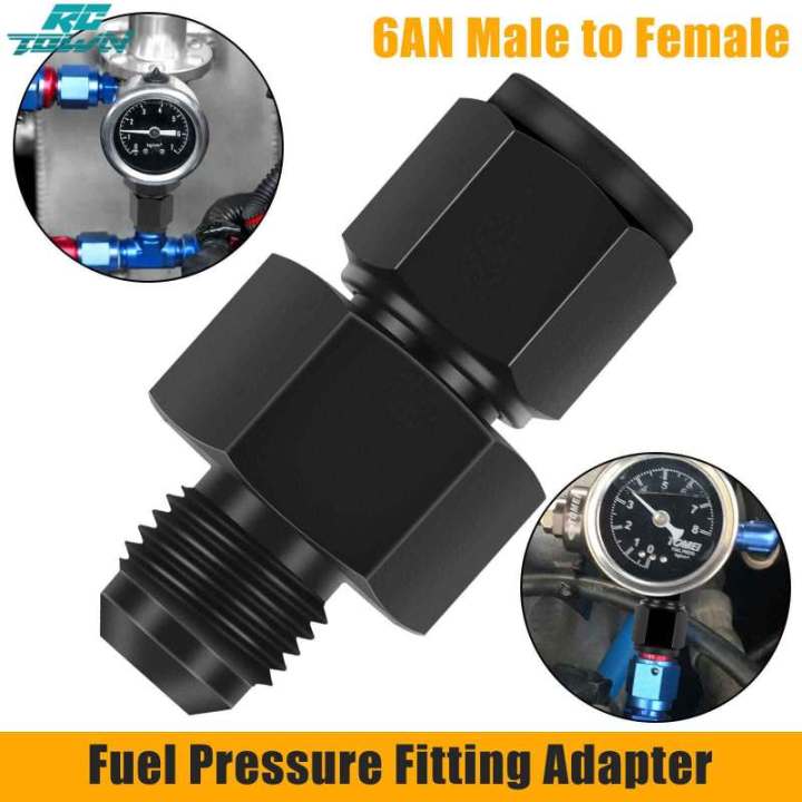 Aluminum Fuel Pressure Fitting Adapter 6AN Male To Female With 1/8" NPT