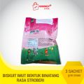 Tini Wini Biti biskuit anak Stroberi 30 g 3 sachet - biskuit bentuk binatang. 