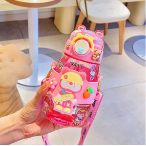 Botol Minum Anak Lucu Tali Panjang Botol Minum Sekolah Anak Karakter Unik 600ml 3213