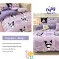 Dansunreve Quilt Cover Washed Cotton Duvet Cover Sanrio Kuromi Cinnamoroll Pochacco Kitty Comforter Cover with Zipper. 