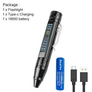 Asafee 1366 Pen UV Flashlight White/Yellow/365nm/395nm Lantern Stepless Dimming Light Money Detector Portable Lamp Waterproof With Back Clip Repalceable Holder Torch Rechargeable