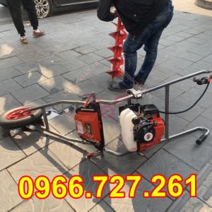 Máy đào lỗ trồng cây Máy khoan đất cầm tay có bánh xe đẩy
