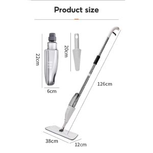 Spray Mop 360 ° Rotary Head Mop Dry Wet Dual-Use Microfiber Mop Cloth Household Dust-Proof Cleaner#TB05