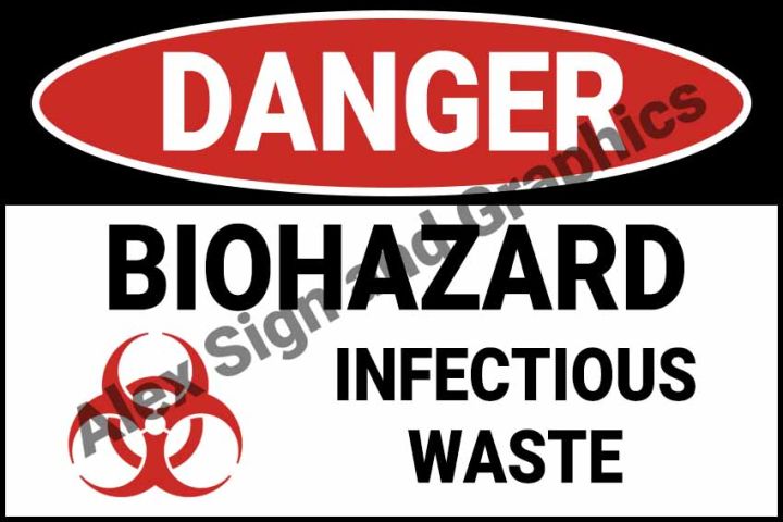 Danger: Biohazard, Infectious Waste PVC Signage A4 Size (7.5 x 11.25 ...