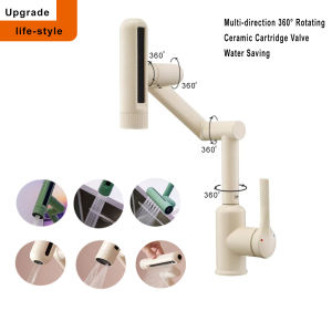 ก๊อกน้ำสำหรับห้องครัวหมุนได้หลายฟังก์ชัน360 ° ปรับได้ก๊อกน้ำอ่างล้างจานฉีด6แบบก๊อกน้ำอัจฉริยะซิงค์ห้องน้ำ304ก๊อกน้ำสเตนเลสป้องกันการกัดกร่อนประหยัดน้ำ