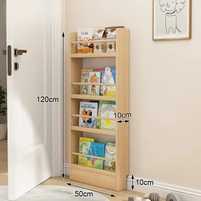 Wooden Book Shelf Rak Buku Bookcase Against Wall Book Rack Bookshelf Almari Buku Book Storage Rack Display Rack 实木书架
