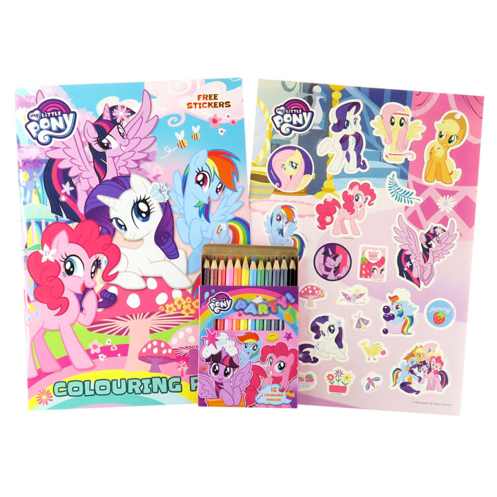 My Little Pony Summer Coloring Book With Sticker & Color Pencil Set ...