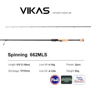 VIKAS Spinning Casting Fishing Rod Fuji Ring F XF Action Lure Rod High Carbon Fuji Reel Seat Bass Pike Rod Fishing Rod
