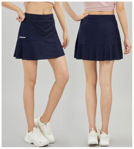 New Womens Elastic A-Line Sports Tennis Skirt Badminton Golf Skorts with Pocket Dry Fit Marathon Running Shorts