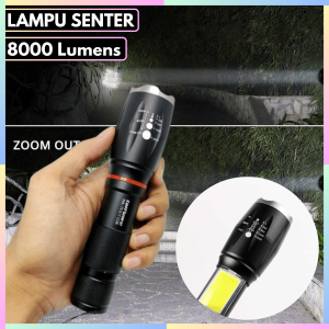 FAST DELIVERY TaffLED Senter LED Mini Zoom Super Terang Waterproof Torch Cree XM-L T6 8000 Lumens
