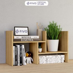 Kệ Sách Gỗ Để Bàn Làm Việc FB24 FIVO Lắp Ráp Đơn Giản Với 8 Kiểu Dáng Điều Chỉnh