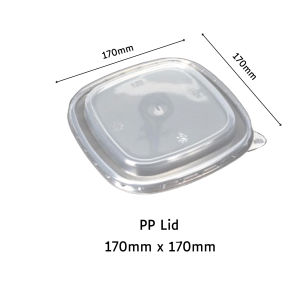 Square Kraft Paper Bowls 750 ml 1000 ml 1200 ml 1400 ml with Kraft Paper Lid & PP Lid Sold Separately