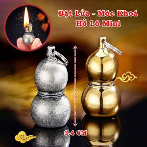 BẬT LỬA XĂNG ĐÁ - MÓC KHÓA HỒ LÔ MINI (KIM LOẠI) - (XÀI XĂNG)