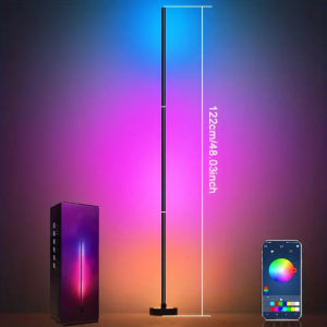 LANTU 122CM Bluetooth APP Smart LED Floor Lamp Corner RGB Floor Ambient Light for Bedroom Living Room Atmosphere Lights Colorful Home Decor Indoor Decorative Symphony Lighting Standing Lamps