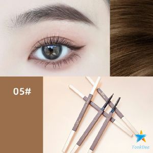 TookDee ดินสอเขียนคิ้วแบบหมุน 2 in 1 กันน้ำดินสอเขียนคิ้ว มีหัวแปรงปัดคิ้ว  Double eyebrow pencil