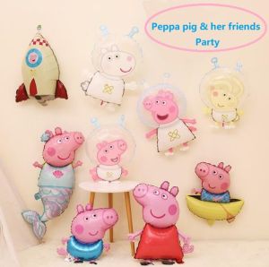 1 Set Peppa Pig Happy Birthday Foil Balloon Set Themed George Foil Balloons Party Decorations Supplies Kids Toy Gift