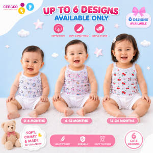 6 Pcs Sando Blouse for Girl Tops Tank Newborn to Toddler Non Faded Prints Pure Cotton 0 to 18 Months