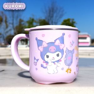 Kuromi Cinnamoroll Anime Kawaii Sanrio Ins Children Milk Cup Cute Hangyodon Stainless Steel Students Drink Bottle Cup Gifts Toys