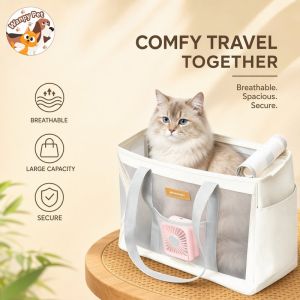 Portable Pet Carrier Bag Breathable Mesh Big Capacity Shoulder Tote For Small Dogs Cats Outdoor
