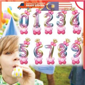 32Inch Birthday Balloons Rainbow Number Foil Balloons Kids Birthday Party Decorations Balloons Happy Birthday Balloon