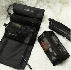 4 In 1 Large capacity 4 In 1 folding portable cosmetic bag detachable mesh washing bag net red cosmetic storage hanging bag