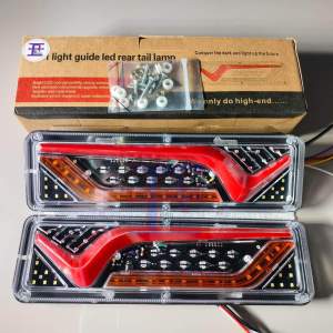 1 Pair(2pcs) - R/E NO FEAR 12V~24V (12"x3.5") TAIL LIGHT for All Truck Jeep L300 Elf Forward Bus - WATERPROOF