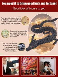 【Auspicious Dragon Welcoming Good Fortune】 90cm Dragon Figurine Articulated Joints Realistic Dragon Figurine 3D Printed Dragon