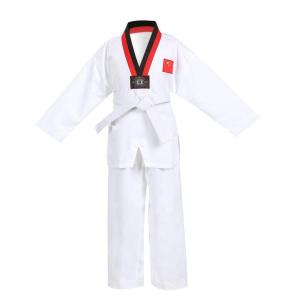Taekwondo Uniform For Kids And Adults Boys /Girls Long Sleeve  Taekwondo Training Uniform With Free Belt Uniform A Set 110-180CM