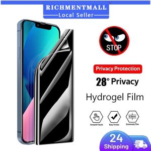 【✅SG LOCAL STOCK🔥】RICHMENTMALL Privacy Hydrogel Screen Protector for iPhone 16/15/14/13/12/XR/8/7/6 - Anti-Spy Anti-Glare Bubble-Free Installation HD Clarity & Scratch Resistance