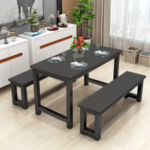 FREE INSTALLATION ! KENZZO: SLOTEN Elegant 4-Seater Dining Table Set | Waterproof Scratch-Resistant |Eco-Friendly