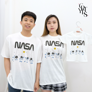 CAROTYLES S Kaos Couple Keluarga POCHACO SPACE Wanita Lengan Pendek Katun