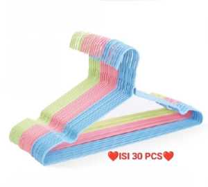 Hanger warna ( ISI 60 PCS) kawat stainless anti karat / gantungan baju PROMO murah