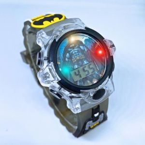 Jam Tangan Anak Digital Desain Karakter Superhero Lengkap Lampu Dan Musik Melodi